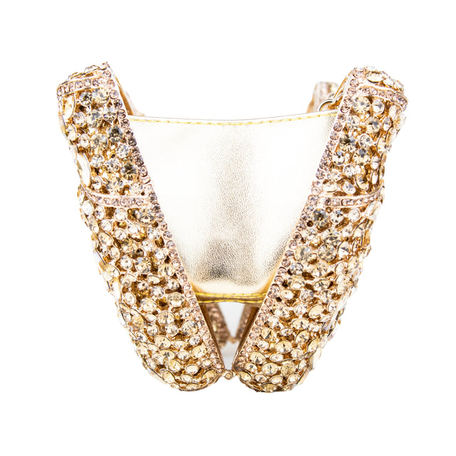 Gold Studded Metallic Frame Handbags