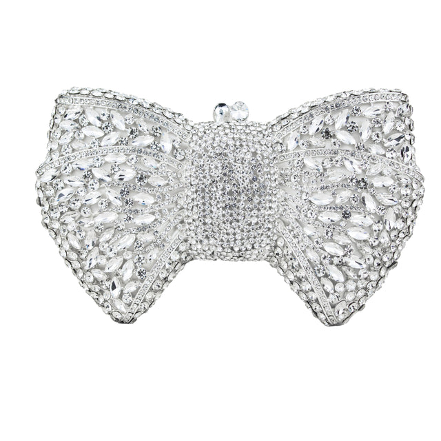 Silver Studded Crystal Work Metallic Frame Beautiful Deep Colour Handbags
