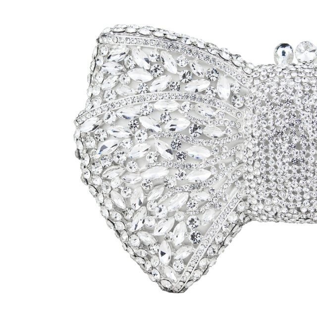 Silver Studded Crystal Work Metallic Frame Beautiful Deep Colour Handbags