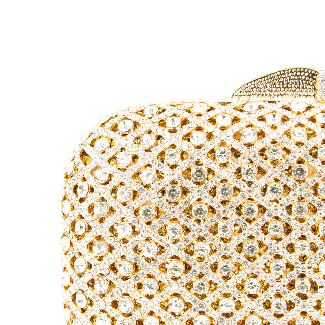 Gold Studded Metallic Frame Handbags
