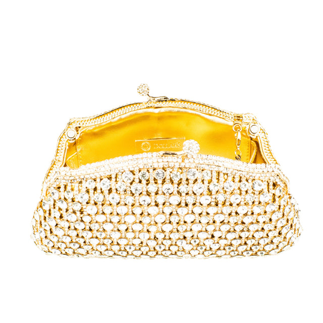Gold Studded Metallic Frame Handbags