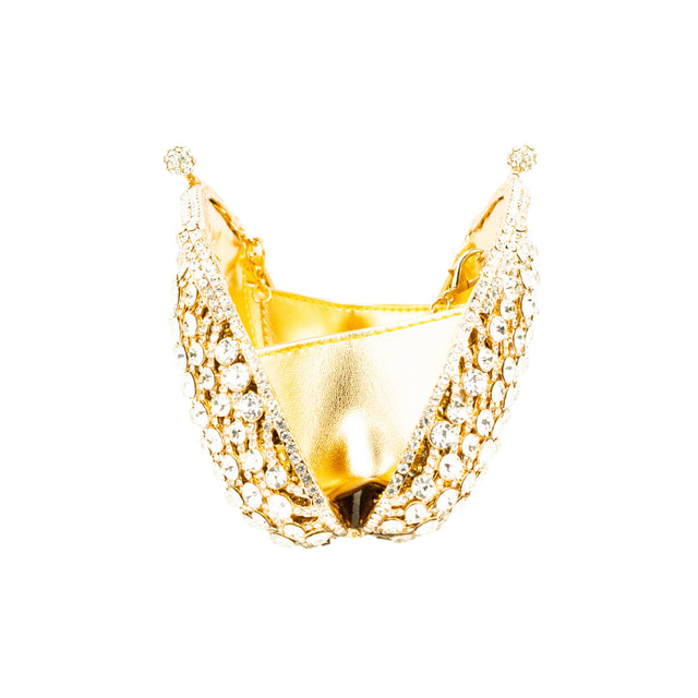 Gold Studded Metallic Frame Handbags