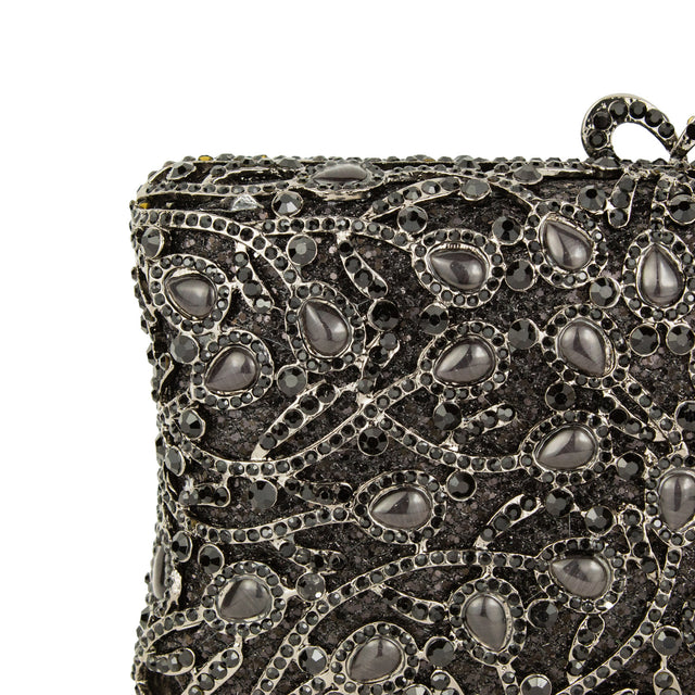 Black Studded Metallic Frame Handbags