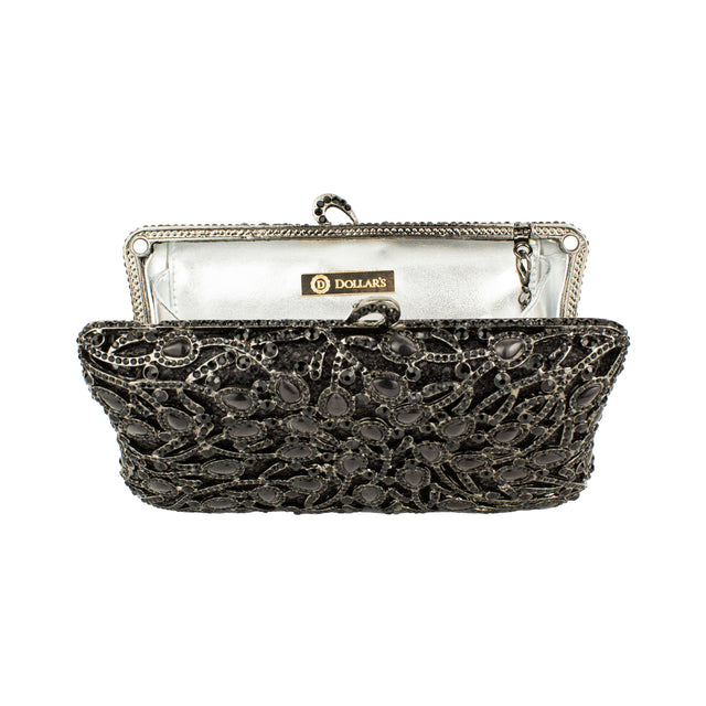 Black Studded Metallic Frame Handbags