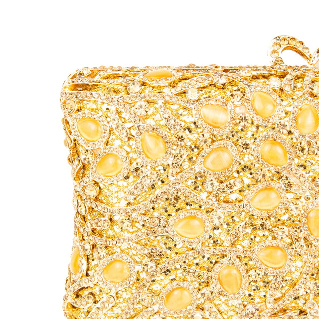 Lullu Studded Bronze Crystal Purse
