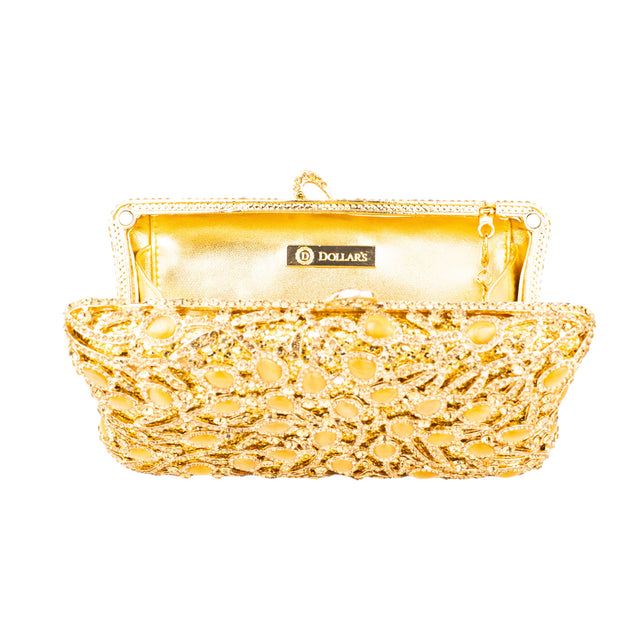Lullu Studded Bronze Crystal Purse