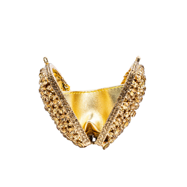 Gold Studded Metallic Frame Handbags