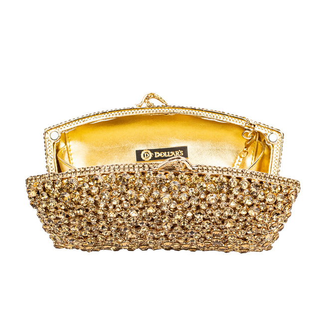 Gold Studded Metallic Frame Handbags