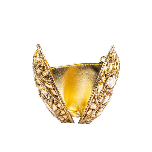 Gold Studded Metallic Frame Handbags