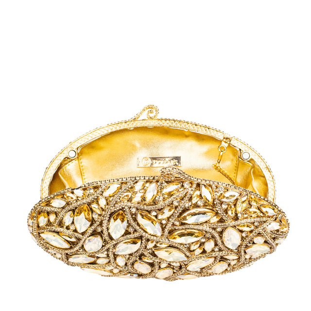 Gold Studded Metallic Frame Handbags