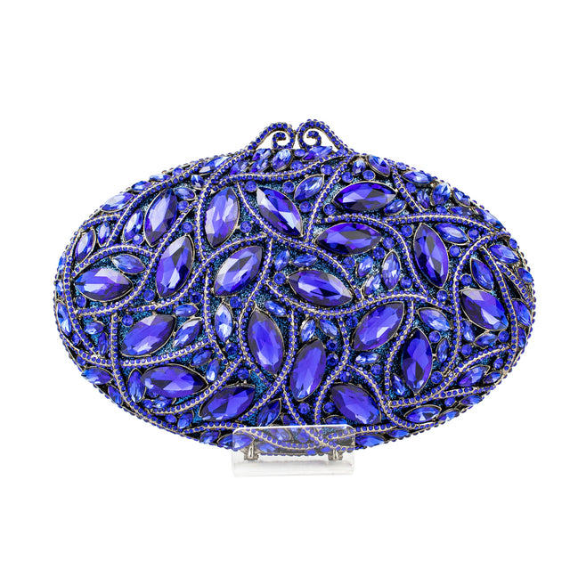 Blue Studded Metallic Frame Handbags