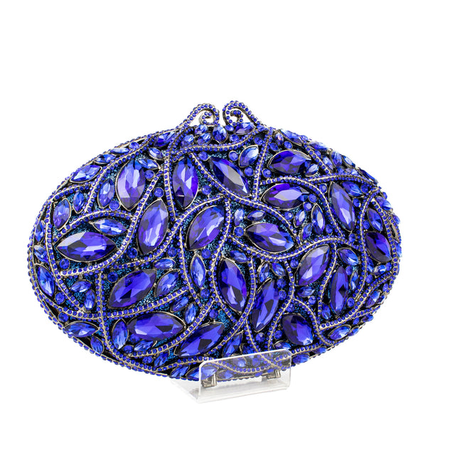 Blue Studded Metallic Frame Handbags