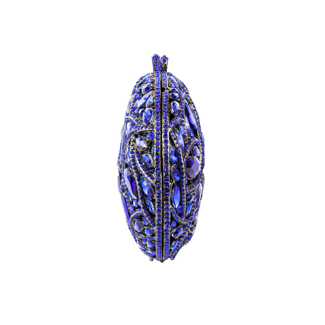 Blue Studded Metallic Frame Handbags