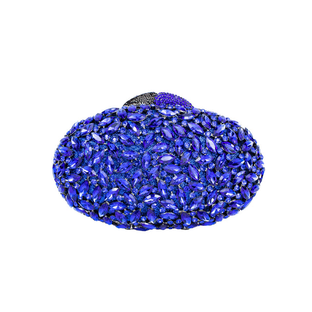 Blue Studded Metallic Frame Handbags