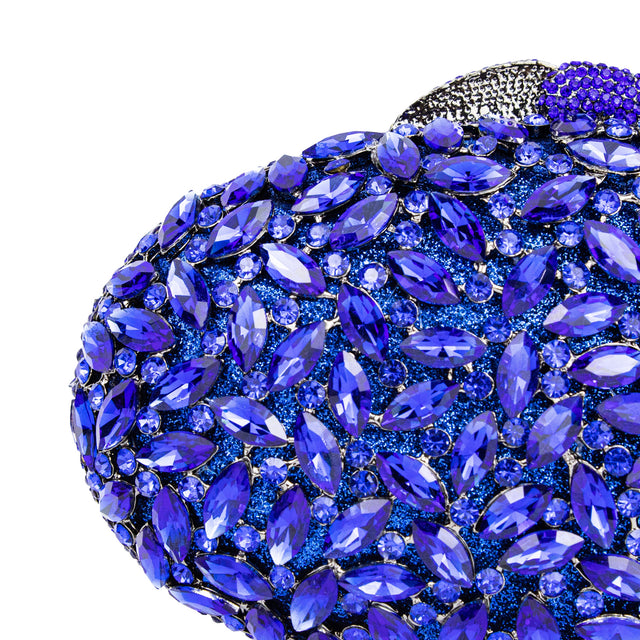 Blue Studded Metallic Frame Handbags
