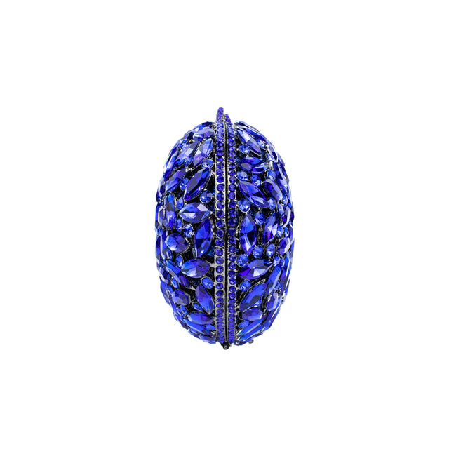 Blue Studded Metallic Frame Handbags