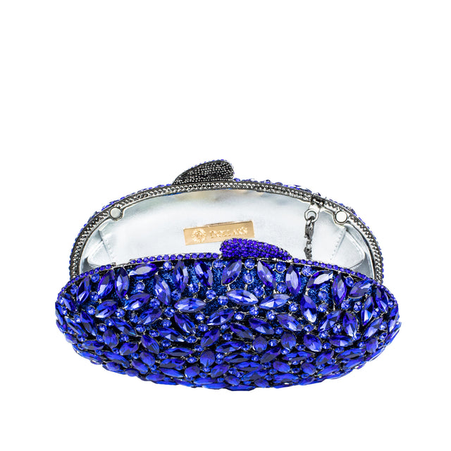 Blue Studded Metallic Frame Handbags