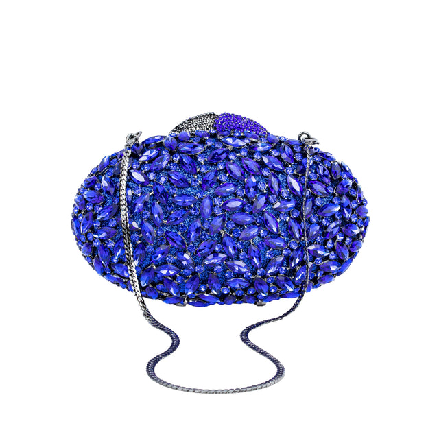 Blue Studded Metallic Frame Handbags