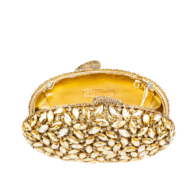 Gold Studded Metallic Frame Handbags