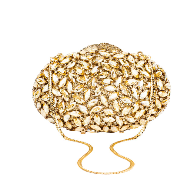 Gold Studded Metallic Frame Handbags