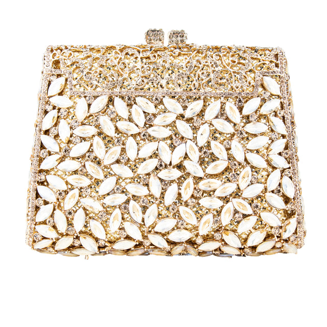 Gold Studded Metallic Frame Handbags