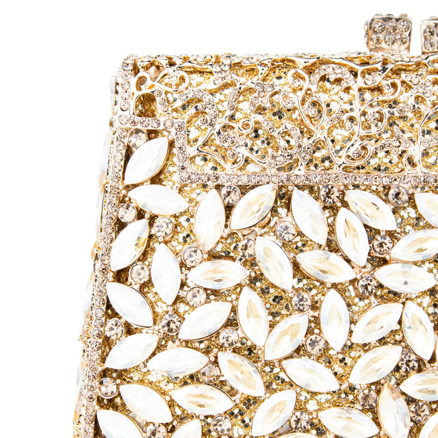 Gold Studded Metallic Frame Handbags