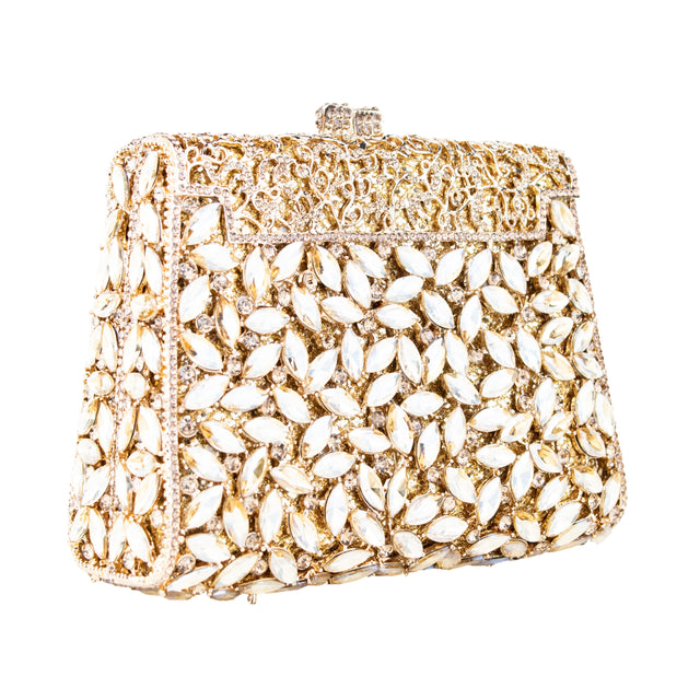 Gold Studded Metallic Frame Handbags