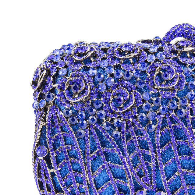 Blue Studded Crystal Purse