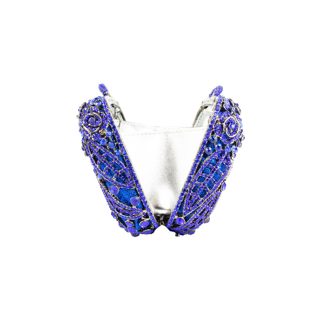 Blue Studded Crystal Purse