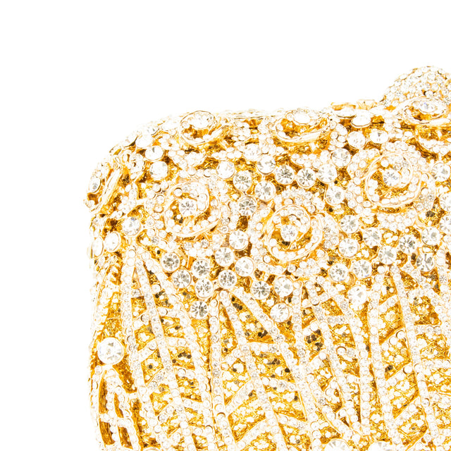 Gold Studded Metallic Frame Handbags