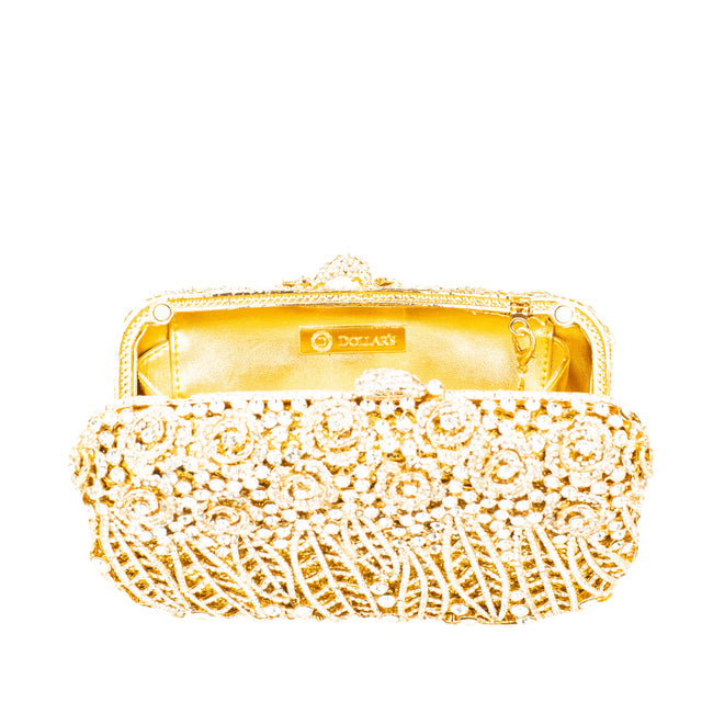 Gold Studded Metallic Frame Handbags