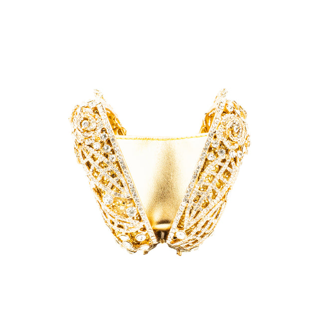 Gold Studded Metallic Frame Handbags