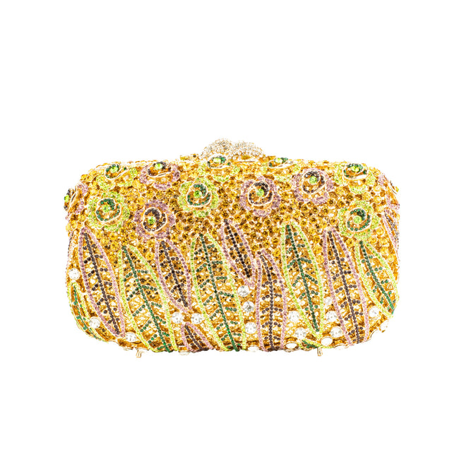 Gold Multicolour Studded Handbags