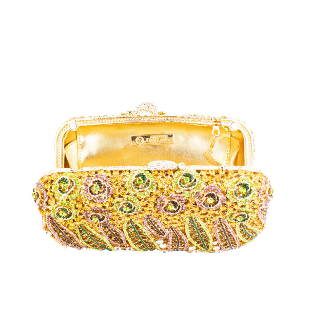 Gold Multicolour Studded Handbags