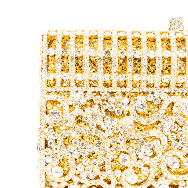 Gold Studded Metallic Frame Handbags