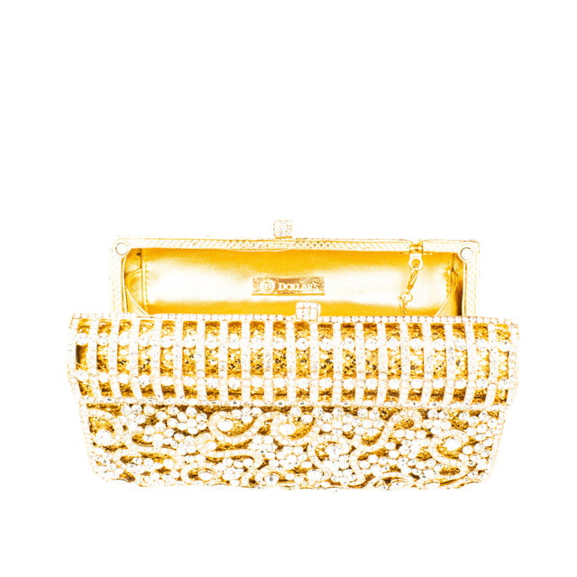 Gold Studded Metallic Frame Handbags