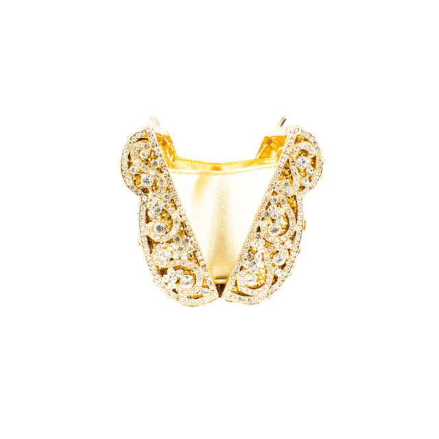 Gold Studded Metallic Frame Handbags