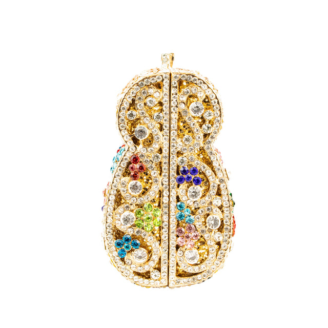 Gold Multicolour Studded Crystal Work Handbags