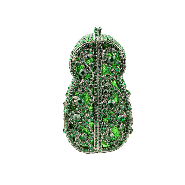 Green Studded Metallic Frame Handbags