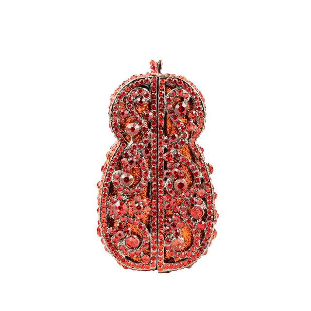 Red Studded Crystal Work Metallic Frame Beautiful Deep Colour Handbags