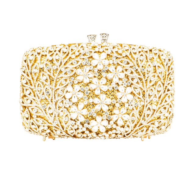 Gold Studded Metallic Frame Handbags