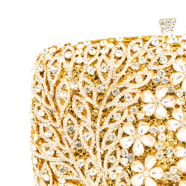 Gold Studded Metallic Frame Handbags
