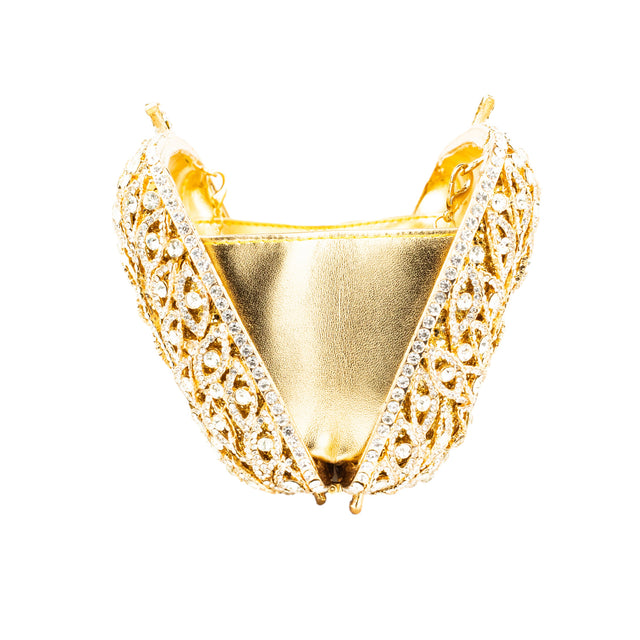 Gold Studded Metallic Frame Handbags