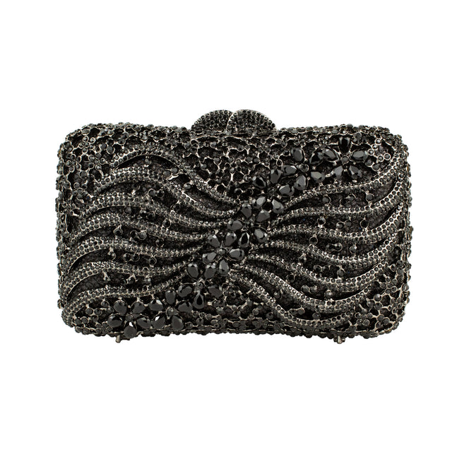 Black Studded Crystal Purse