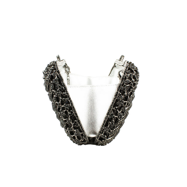 Black Studded Crystal Purse