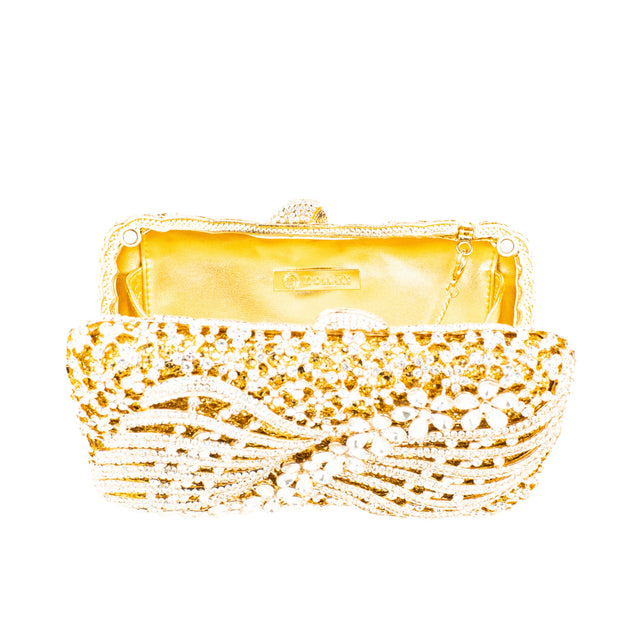 Gold Studded Metallic Frame Handbags