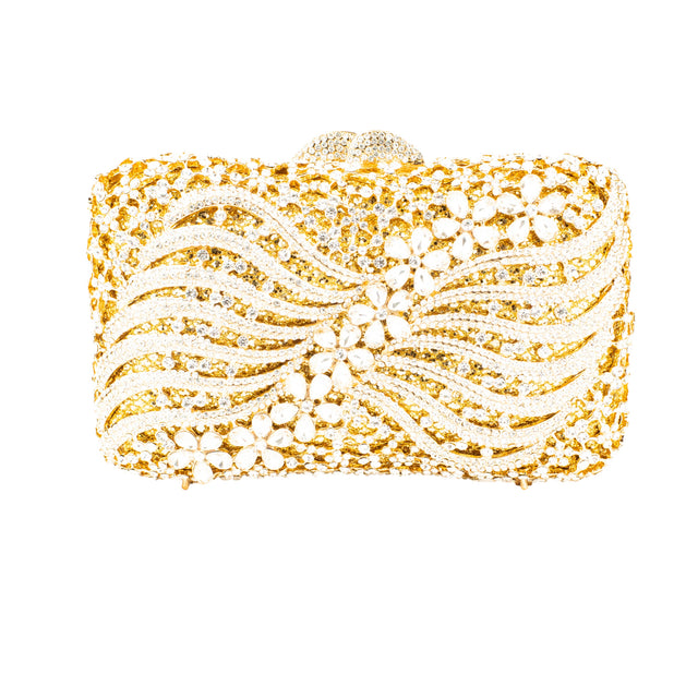 Gold Studded Metallic Frame Handbags