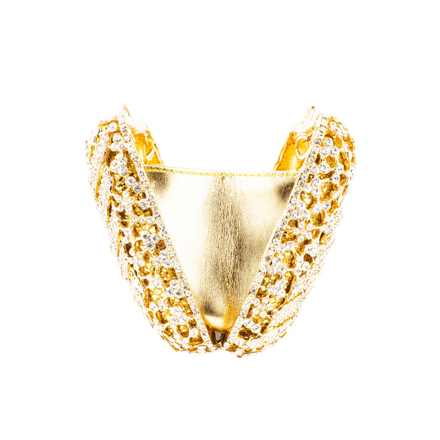 Gold Studded Metallic Frame Handbags