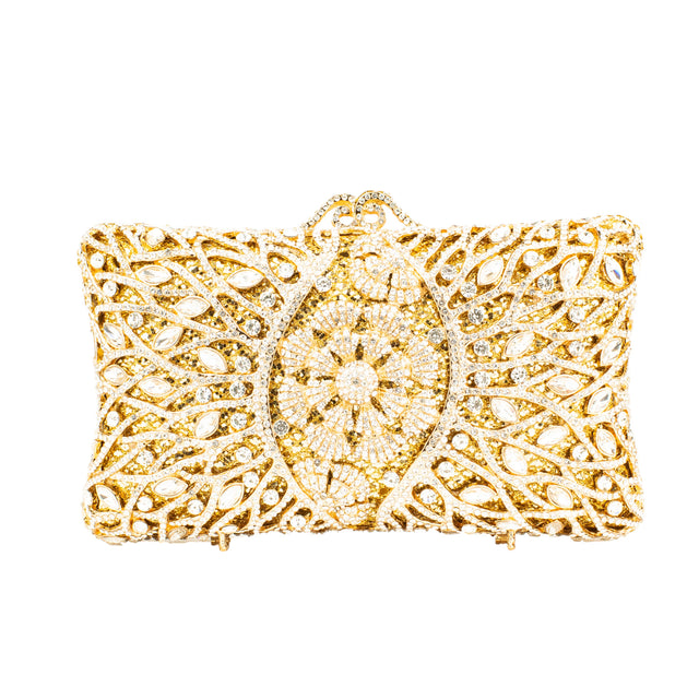 Gold Studded Metallic Frame Handbags