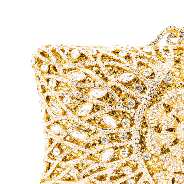 Gold Studded Metallic Frame Handbags